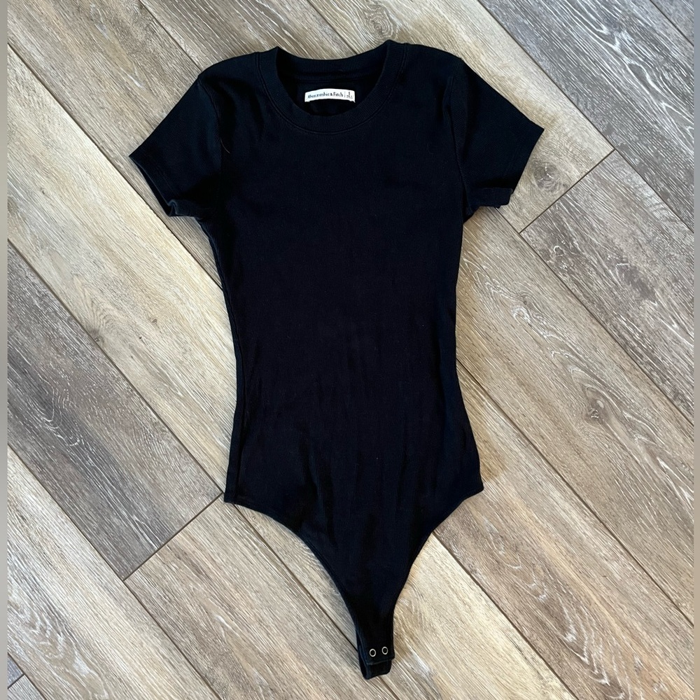 Abercrombie & Fitch Black Short Sleeve Bodysuit